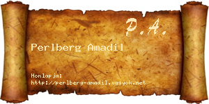 Perlberg Amadil névjegykártya